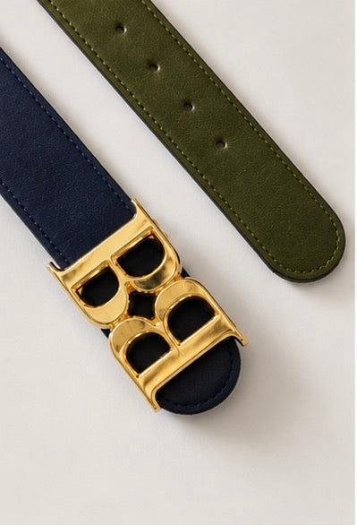 The Reversible Equestrian Belt with Interlocking Gold Buckle